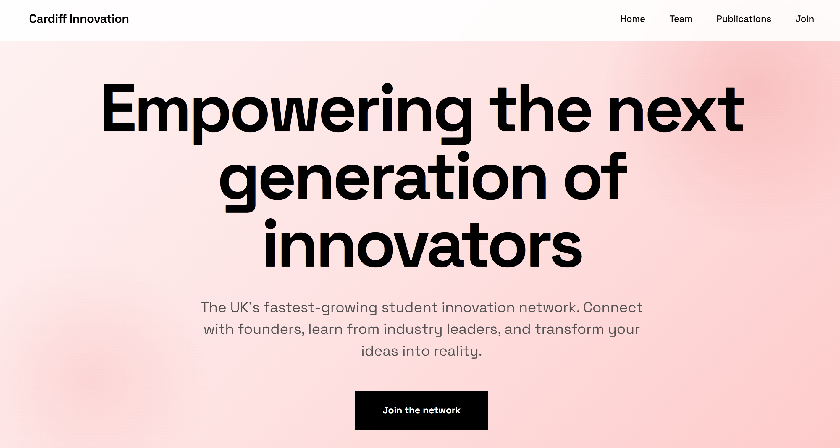 Screenshot of the cardiff-innovation.com homepage