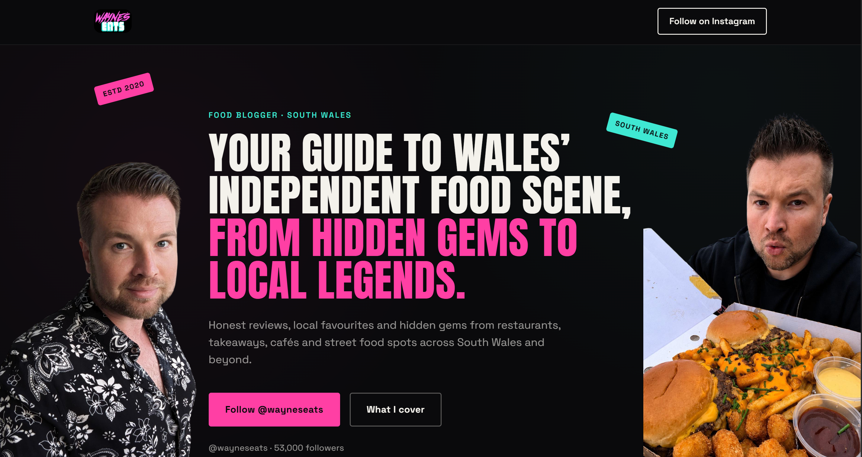 Screenshot of the wayneseats.com homepage
